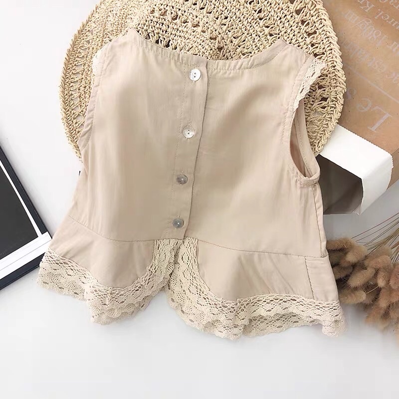 Bộ quần áo bé gái phối ren hàng cao cấp ảnh thật y hình