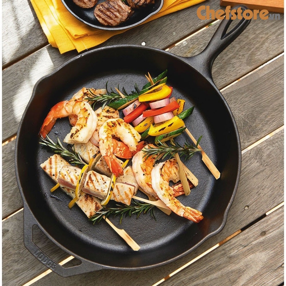 Chảo Gang Lodge💥 Chảo Gang Bếp Từ Không Dính Đường Kính 26 Cm Chính Hãng Lodge, Mỹ