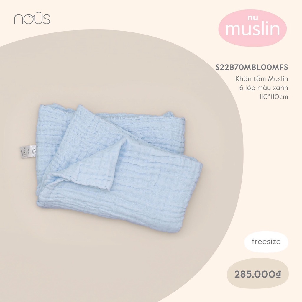 Khăn tắm Nous xô Muslin 6 lớp ( 110x110cm )