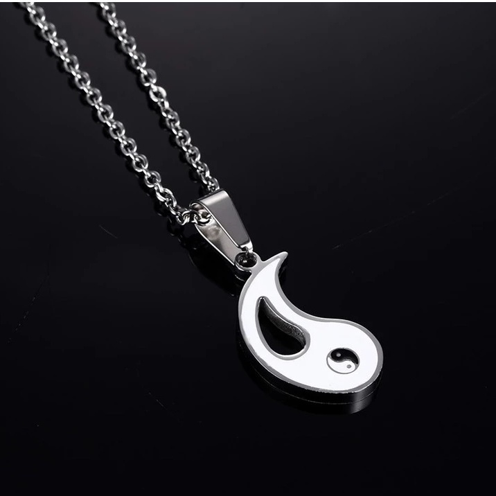 Set 2 vòng cổ Mặt Âm Dương Âm Dương Màu Trắng / Đen