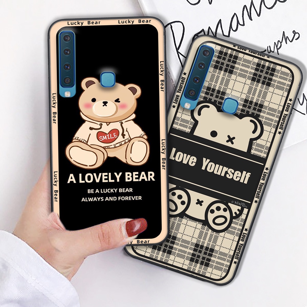 Ốp lưng Samsung A7 2018 / A9 2018 in hình cute, chú gấu thể thao tinh nghịch cực đáng yêu