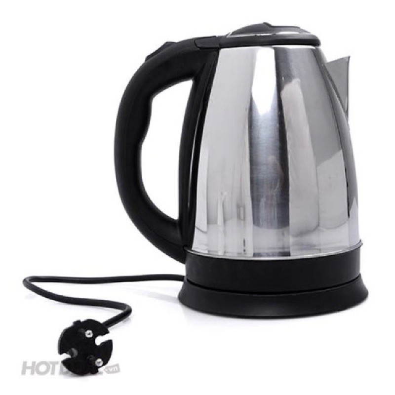 Ấm siêu tốc inox CHÍNH HÃNG cao cấp 1.8L, Bình đun nước siêu tốc mini không thủy tinh cách nhiệt an toàn tiện lợi A25