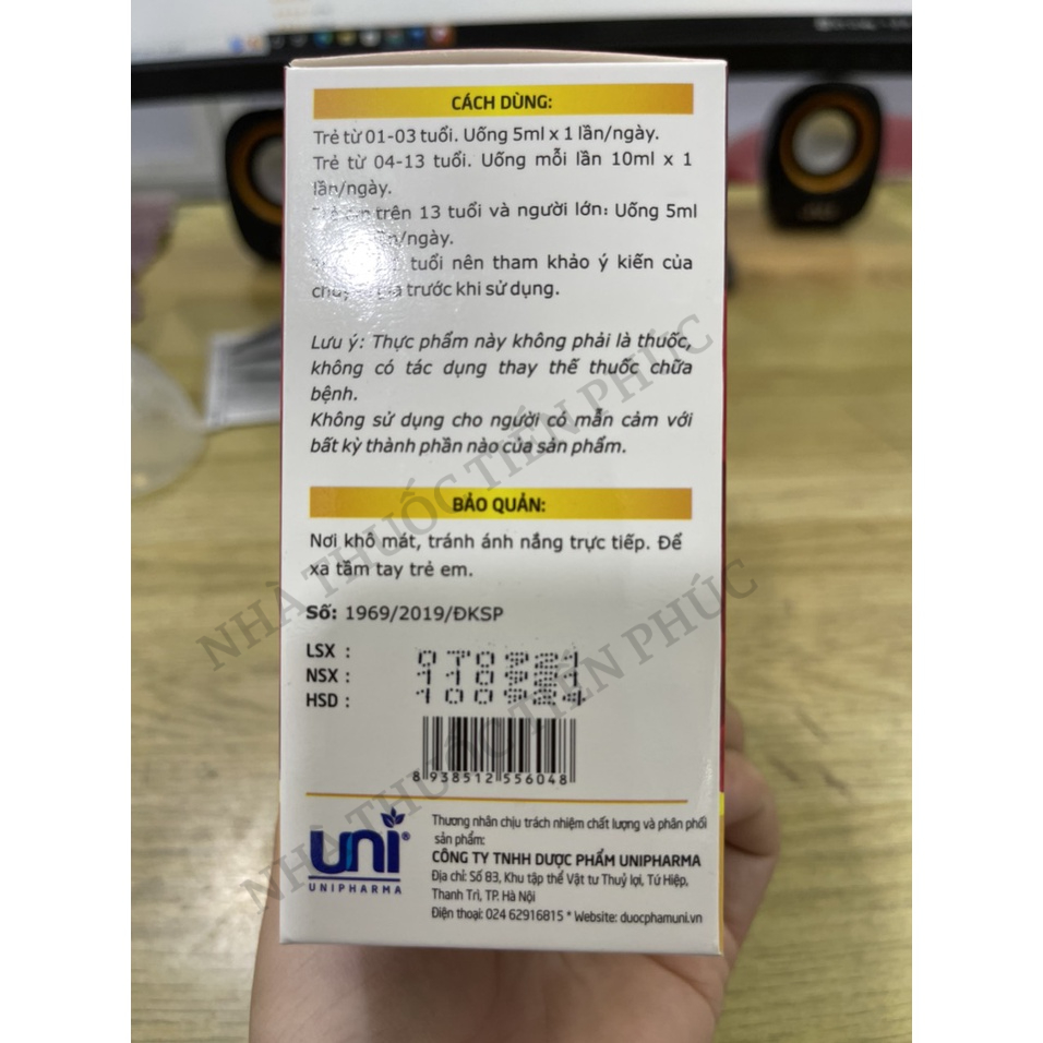 Uni FerPlus 3+ - Bổ sung sắt, các dưỡng chất cần thiết cho quá trình tạo máu, sắt nước cho mẹ va bé Hộp 20 ống