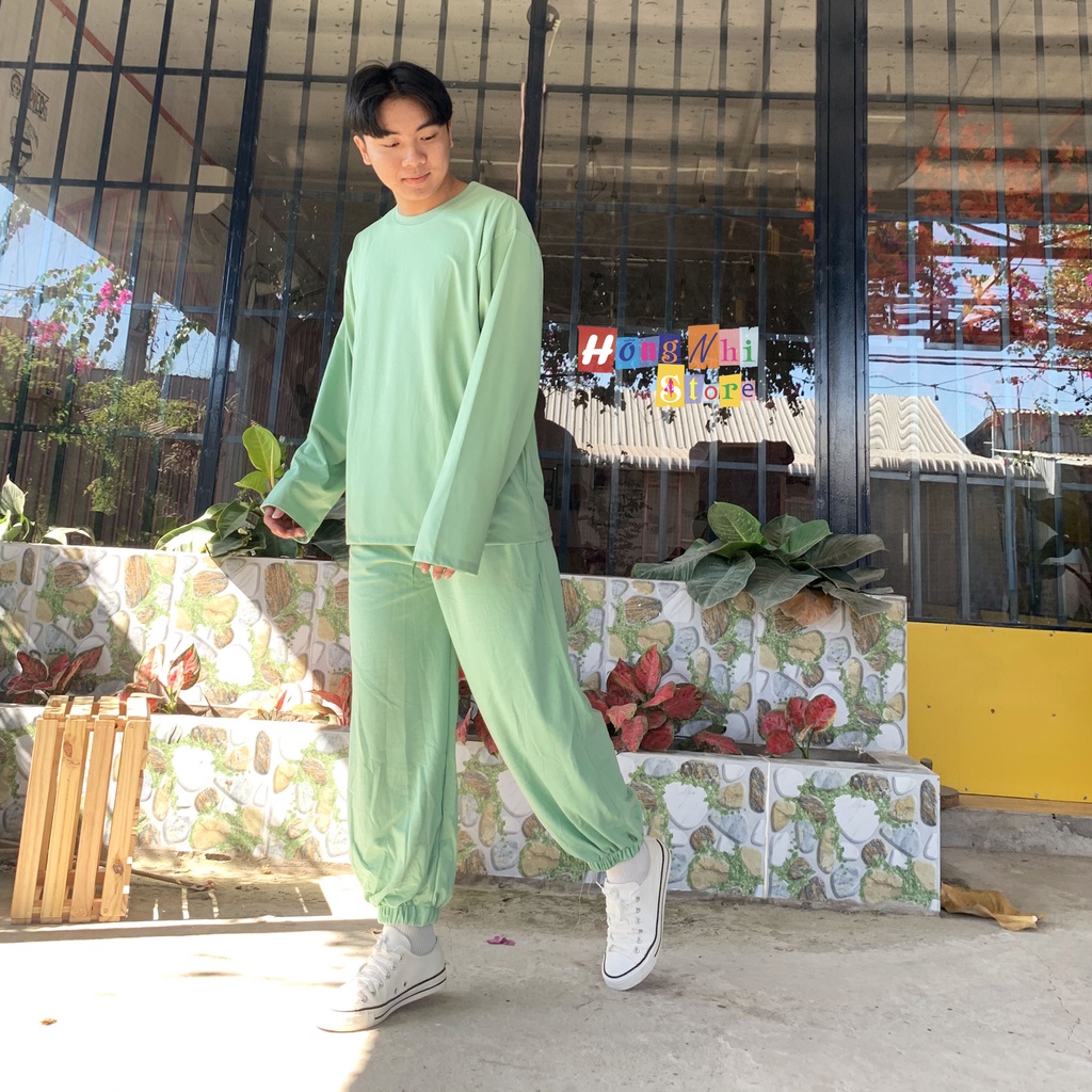 Quần Jogger Basic Pant Ulzzang Unisex Jogger Trơn Bo Lai Xanh Bơ - MM