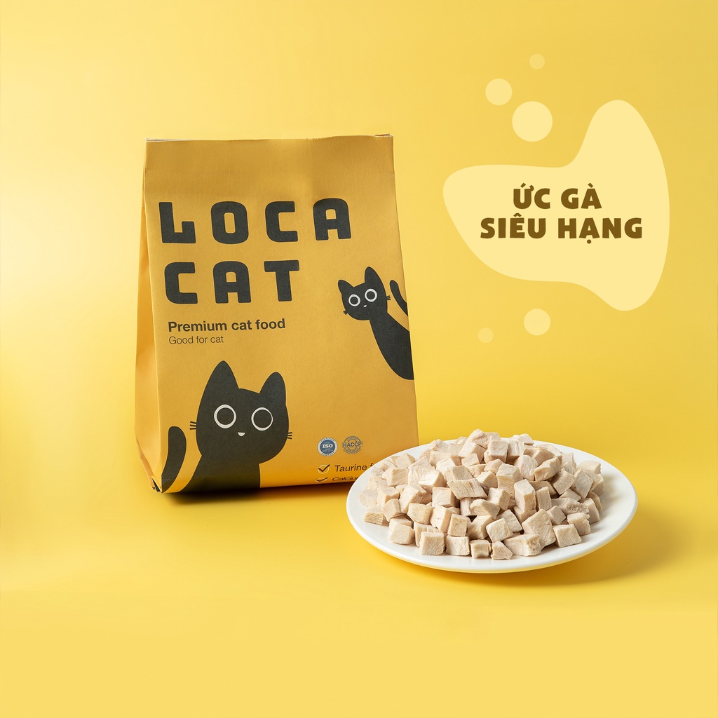 Hạt thức ăn khô cho mèo 3 KG trộn ức gà sấy lạnh LocaCat B6