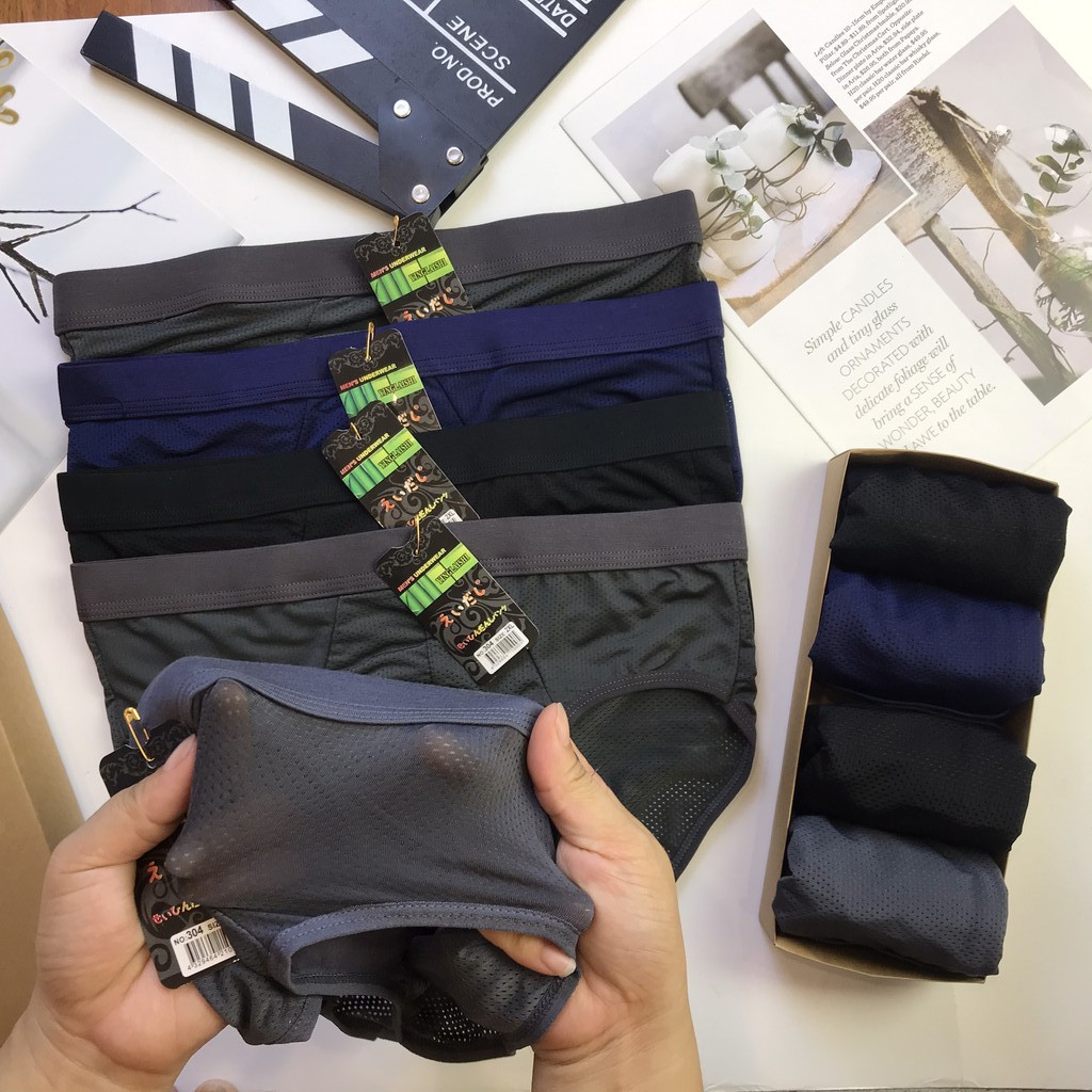 Quần Lót Nam, Quần Tam Giác Cao Cấp Thông Hơi Lỗ Siêu Nhỏ Thoáng Mát NO304