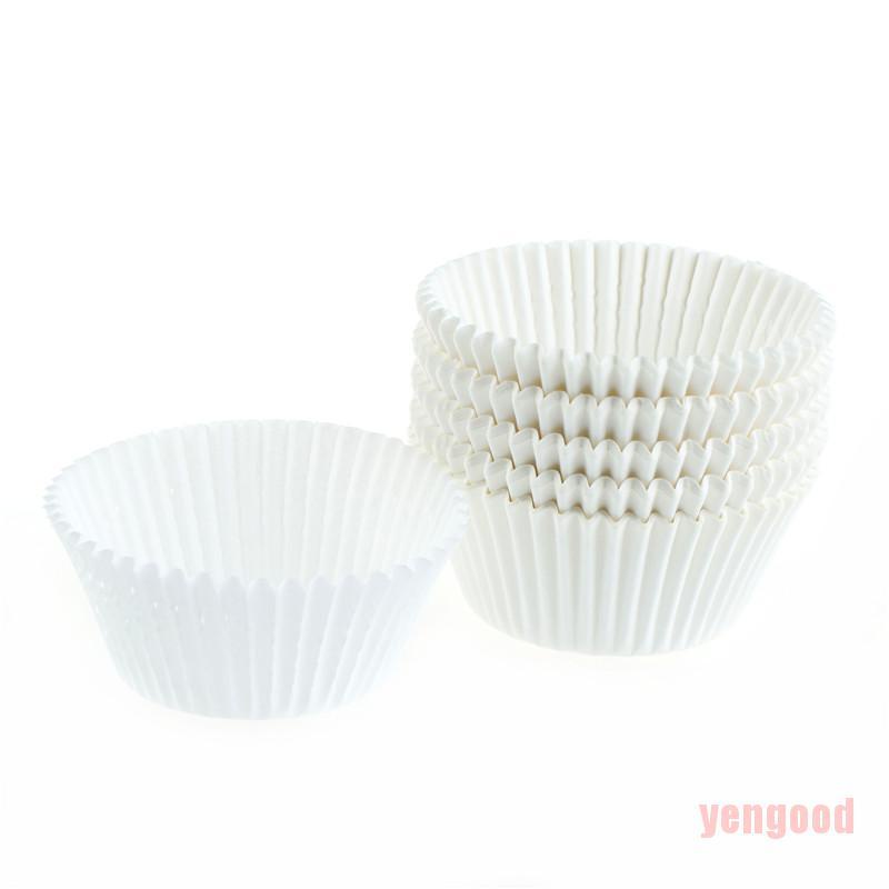 Bộ 100 Giấy Lót Bánh Cupcake Màu Trắng Tiện Lợi