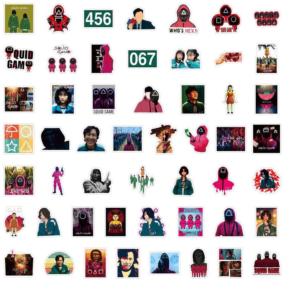 Bộ 50 miếng dán trang trí laptop/điện thoại hình mực chơi game DIY