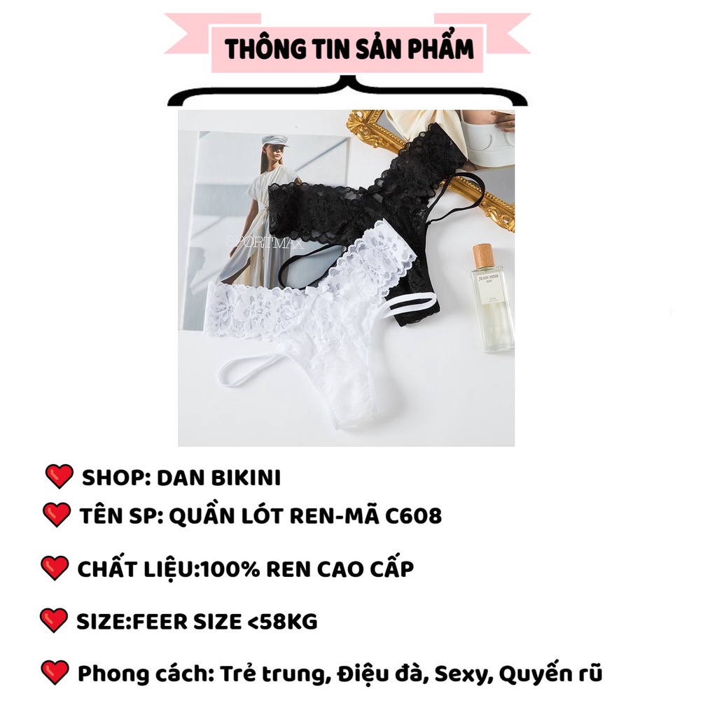 Quần Lót Nữ ren Sexy thiết kế cạp chéo 2 dây cao cấp thoáng mát MÃ C608