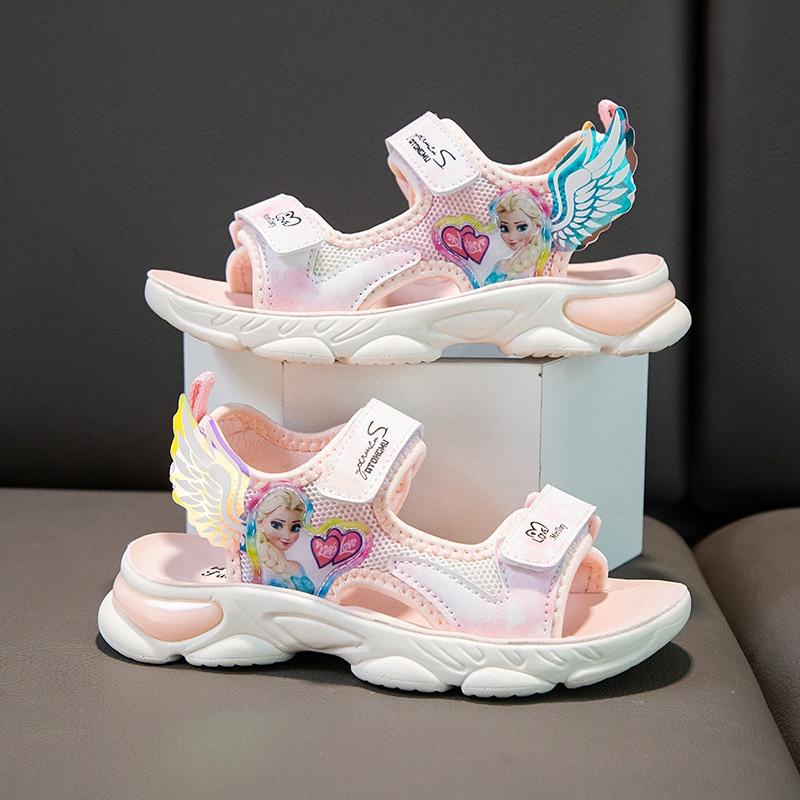 Dép sandal bé gái hình elsa Xăng đan đi học Dép quai hậu công chúa size 26-37 SDG07