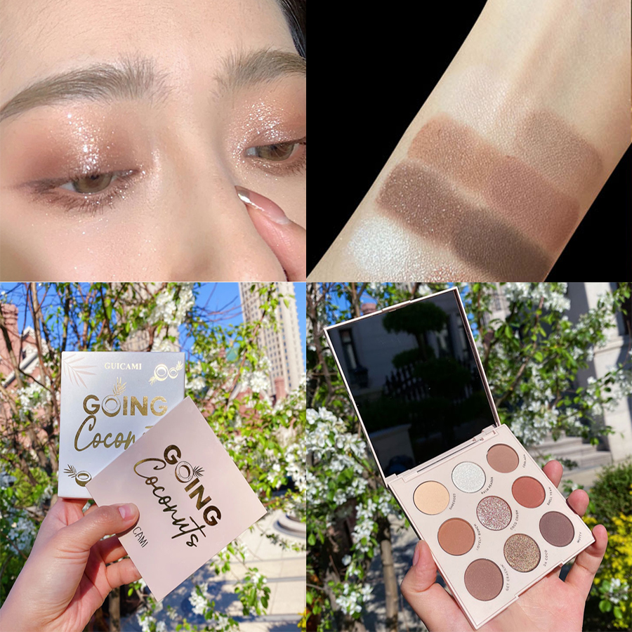 [Hàng mới về] Bảng phấn mắt Guicami 9 màu tông lì và nhũ trang điểm lâu trôi | BigBuy360 - bigbuy360.vn