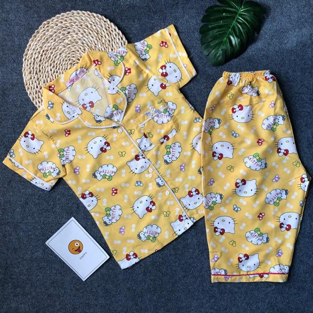 Đồ bộ Pijama tay ngắn quần lửng Fom đại cho bé gái (30~45kg) - HIROKIDS