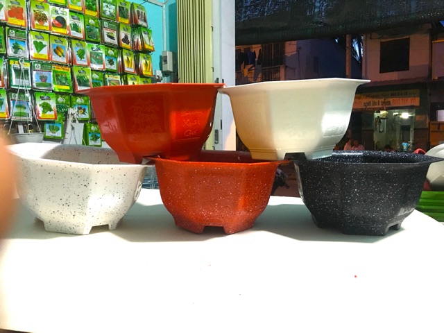 Chậu Nhựa Bát Giác Lùn - Chậu 8 Cạnh Lùn - Chậu Trồng Cây (5size)