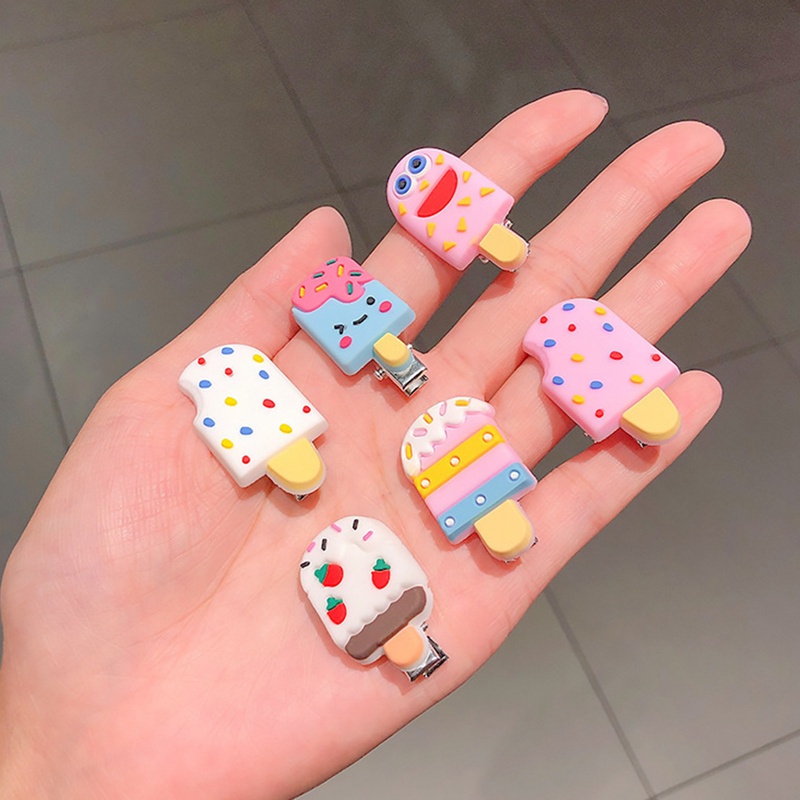 Set 10 kẹp tóc hình cây kem dễ thương cho bé gái