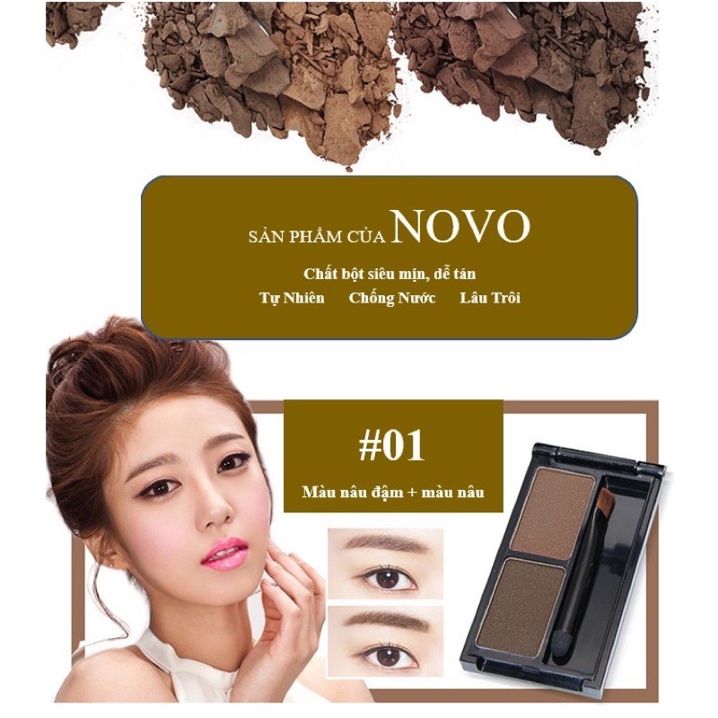 Bột tán chân mày 2 màu/ bột tán mày/ chì kẻ mày/ Eyebrow powder NOVO