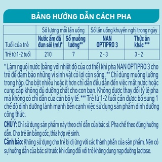 Sữa Bột NAN Optipro Gro 3 lon 900g
