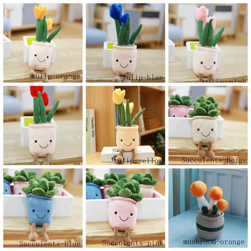 Chậu cây/hoa nhồi bông mềm mại kiểu dáng sáng tạo cho bé gái