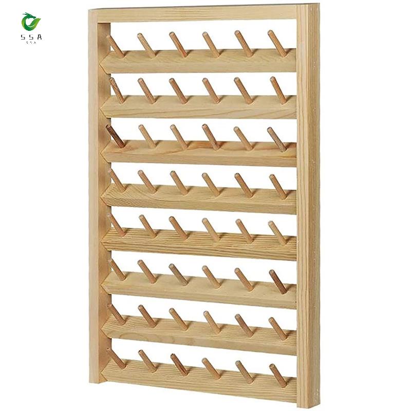 Giá đỡ 48 ống chỉ bằng gỗ treo tường có thể gấp gọn