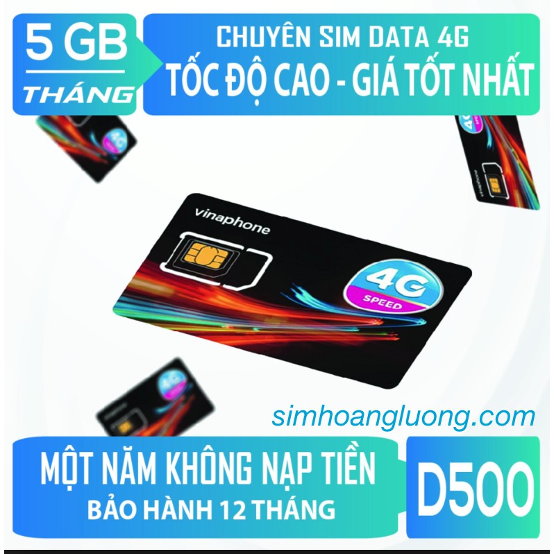 Sim Dcom Vinaphone -  60gb với 12 tháng không phải nạp tiền