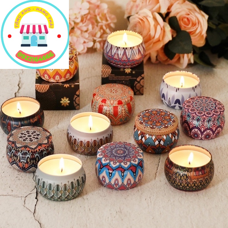 Set 4 Lọ Nến Thơm Hoa Khô Thiên Nhiên , Không Gian Sống Thơm Ngát và Cảm Giác Dễ Chịu ( PVN180)