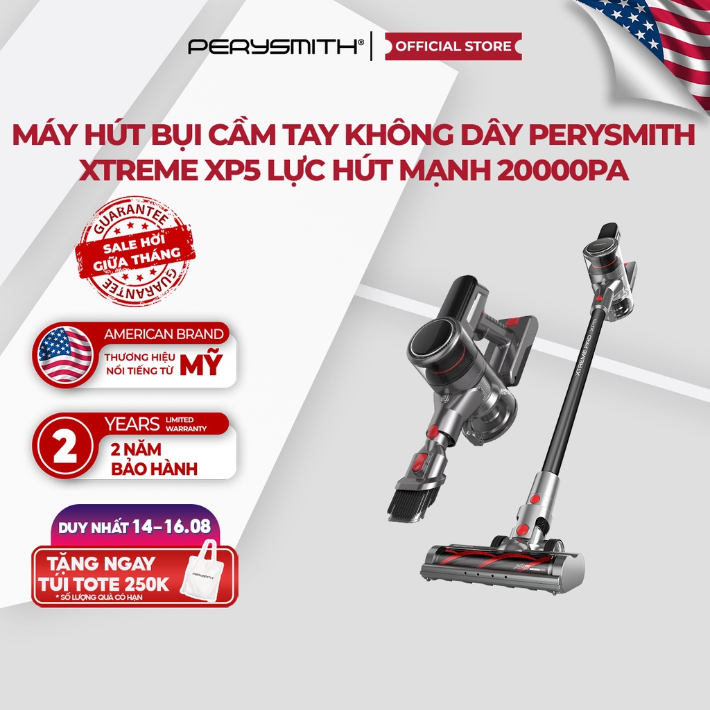 Máy hút bụi cầm tay không dây PerySmith Xtreme XP5 đa năng gia đình lực hút mạnh 20000PA