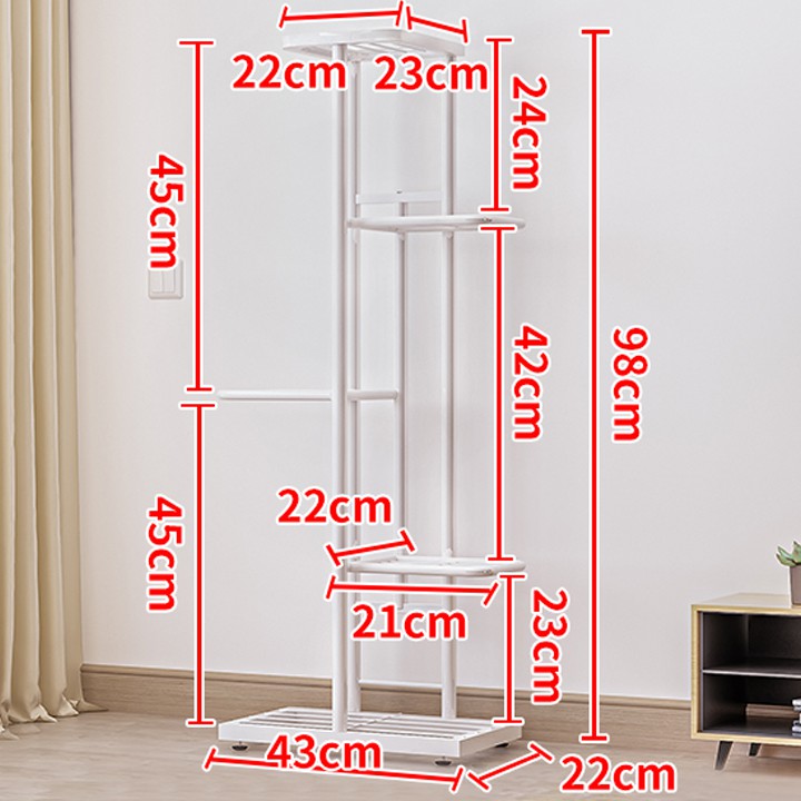 KỆ HOA TRANG TRÍ PHÒNG KHÁCH 98CM NHỎ GỌN, TIỆN LỢI KẾT CẤU CUNG THÉP ỔN ĐỊNH