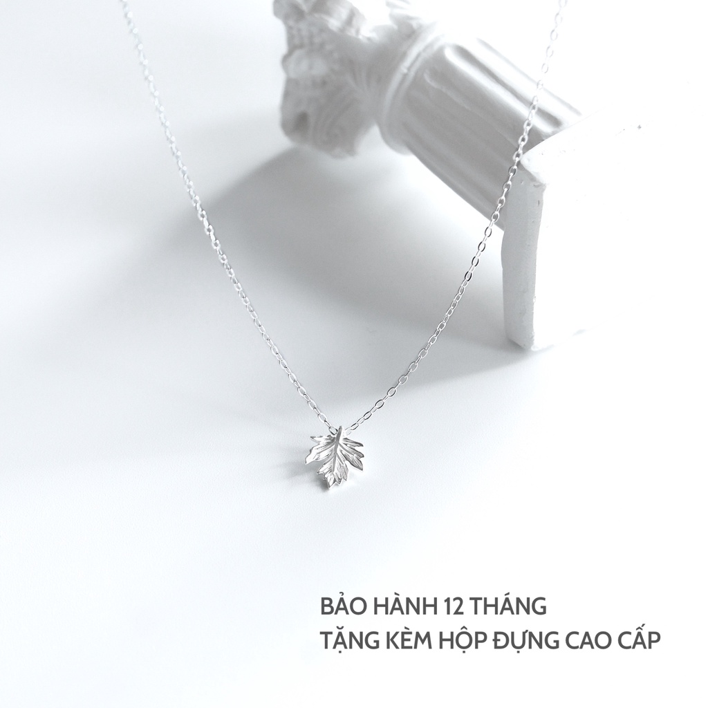 Dây chuyền bạc Miuu Silver, vòng cổ nữ hình lá phong