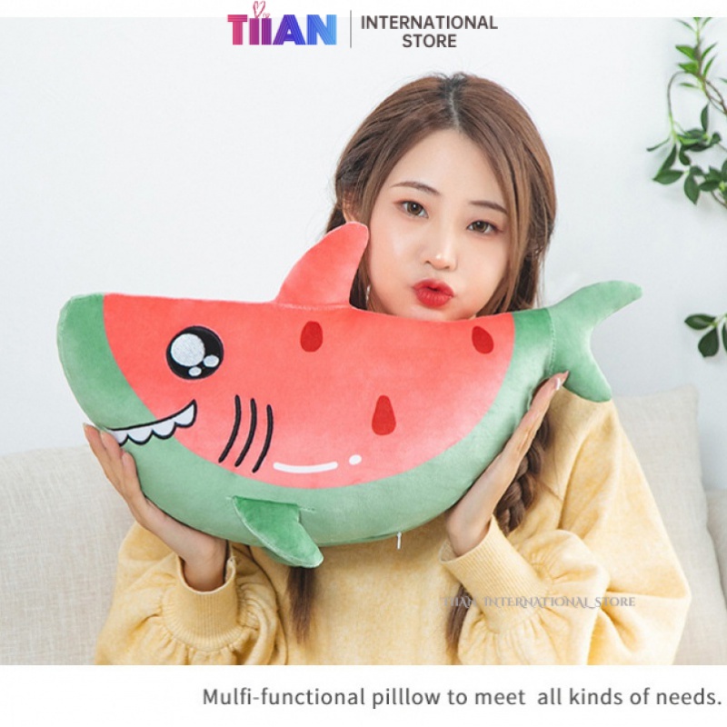 Thú Nhồi Bông Hình Cá Mập / Dưa Hấu / Dưa Hấu Sáng Tạo Vui Nhộn