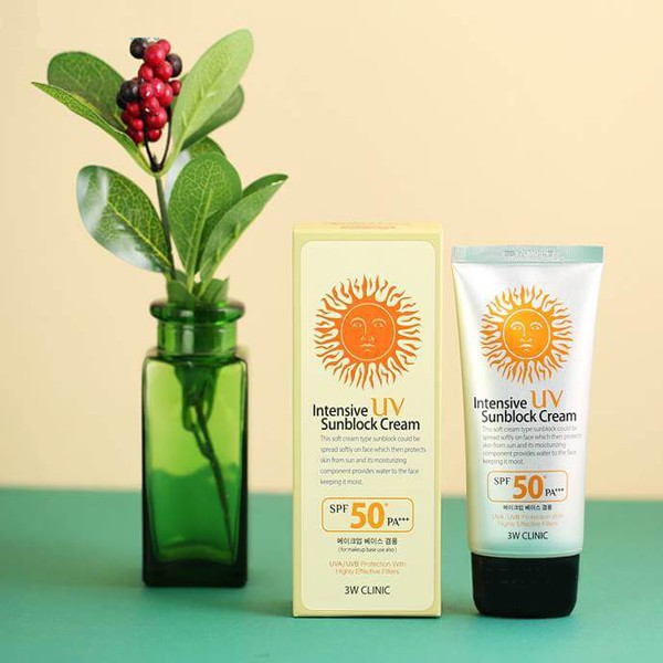 Kem Chống Nắng 3w Clinic Intensive Uv Sunblock Cream Spf 50 Pa+++ nội địa Hàn Quốc 70ml