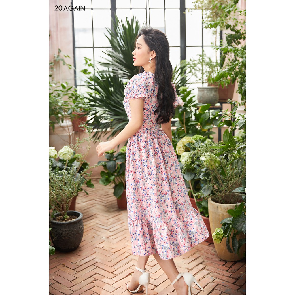 [Mã WABRWA15 giảm 15% đơn 300K] Đầm xòe xếp ly cổ 20Again DEA1310 | BigBuy360 - bigbuy360.vn