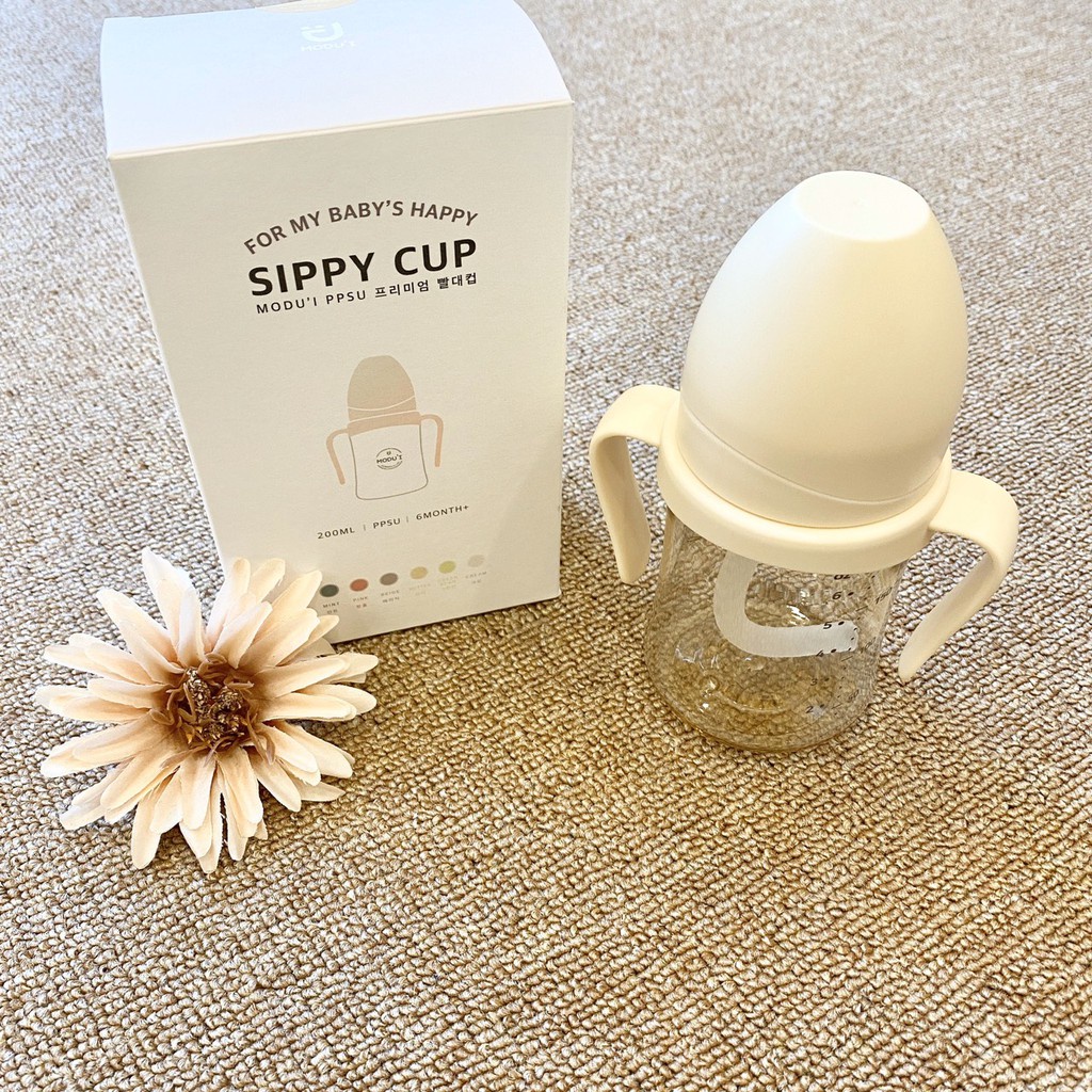 Bình uống nước, uống sữa chống sặc cho bé tập uống SIPPY CUP Modui chính hãng Bluemama