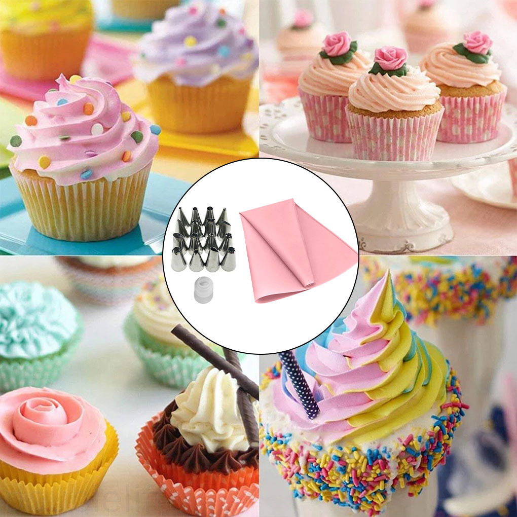 Bộ 18 Món Đuôi Bắt Kem Trang Trí Bánh Bằng Thép Không Gỉ