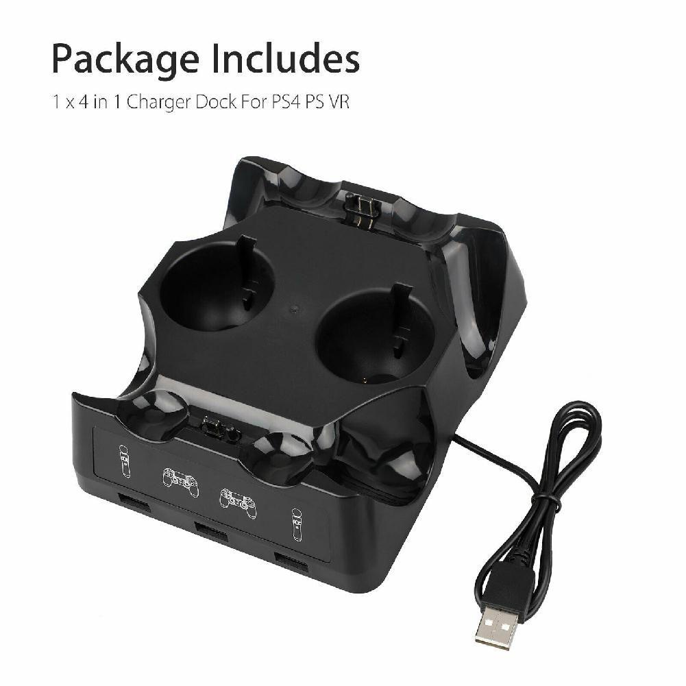 BTLIMER Đế Sạc 4 Trong 1 Cho Tay Cầm Chơi Game Playstation PS4