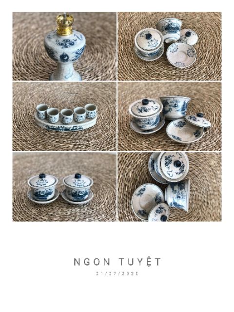 Bộ đồ thờ gia tiên men rạn đen