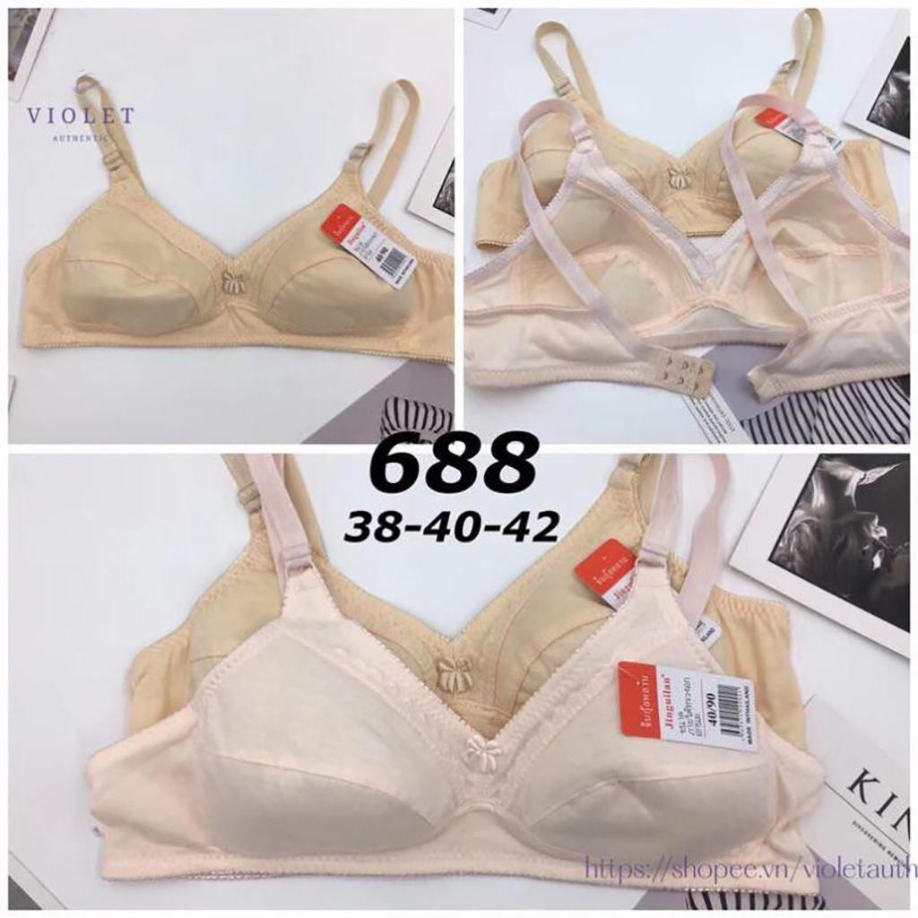 Aó ngực mỏng A688 không mút không gọng bigsize quả to CUP B trơn mặc nhà thoải mái