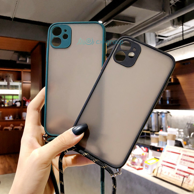 Dây đeo + Vỏ Redmi Note 9S 8 7 Pro 9A 9C 8A Pro Matte Cover Case điện thoại cứng chống sốc trong suốt cho Redmi