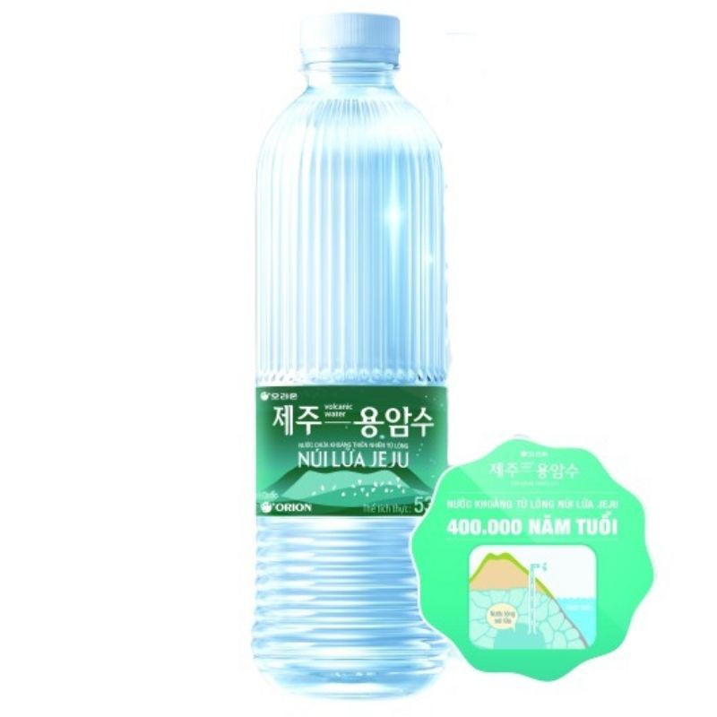 Nước khoáng ion kiềm - Nước chứa khoáng thiên nhiên từ lòng núi lửa Jeju Orion thùng 20 chai x 530ml