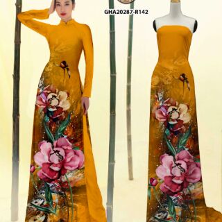 Vải áo dài hoa hồng