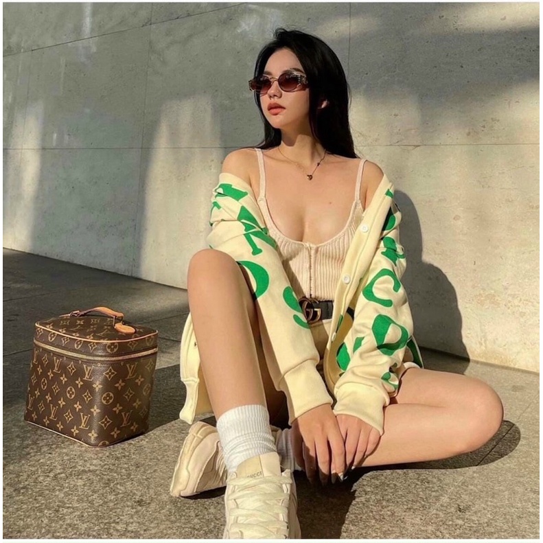 Áo khoác nỉ cardigan có nút form rộng in chữ dưới 70kg mặc rộng y hình - T0N | BigBuy360 - bigbuy360.vn