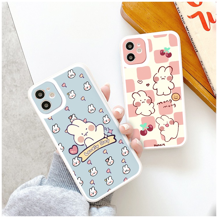 [ TẤT CẢ DÒNG MÁY ] ỐP LƯNG IPHONE RABBIT CUTE - Ốp IPHONE thỏ trắng BẢO VỆ CAM VUÔNG CẠNH