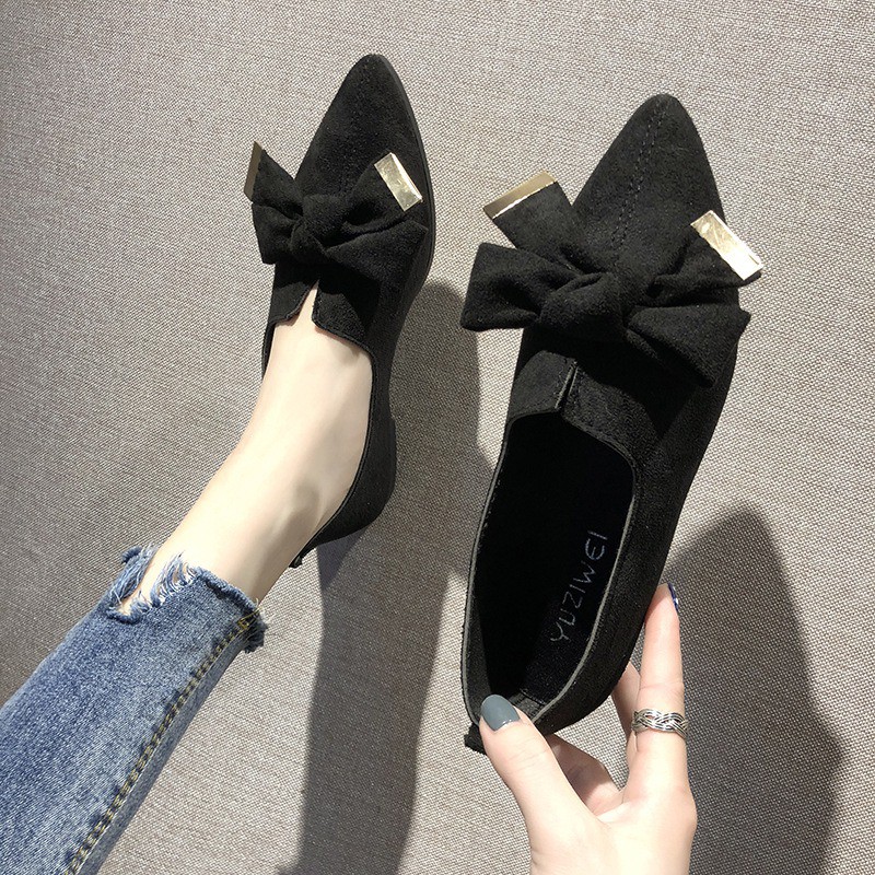 Giày búp bê phối nơ xinh xắn thời trang dành cho nữ