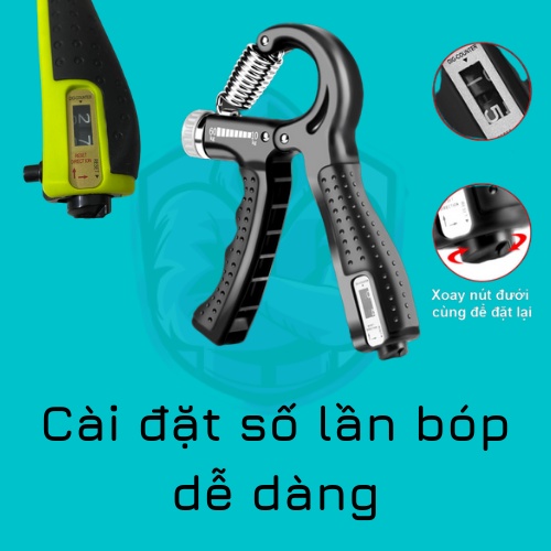 [HÀNG XỊN] Kìm Bóp Tay, Kìm Tập Cơ Tay, Dụng Cụ Tập Gym Tại Nhà Điều Chỉnh Lực Có Đếm 5-60kg