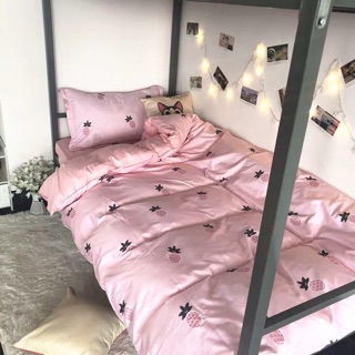 [Giá rẻ] SET CHĂN GA POLY DỨA HỒNG Uy tín