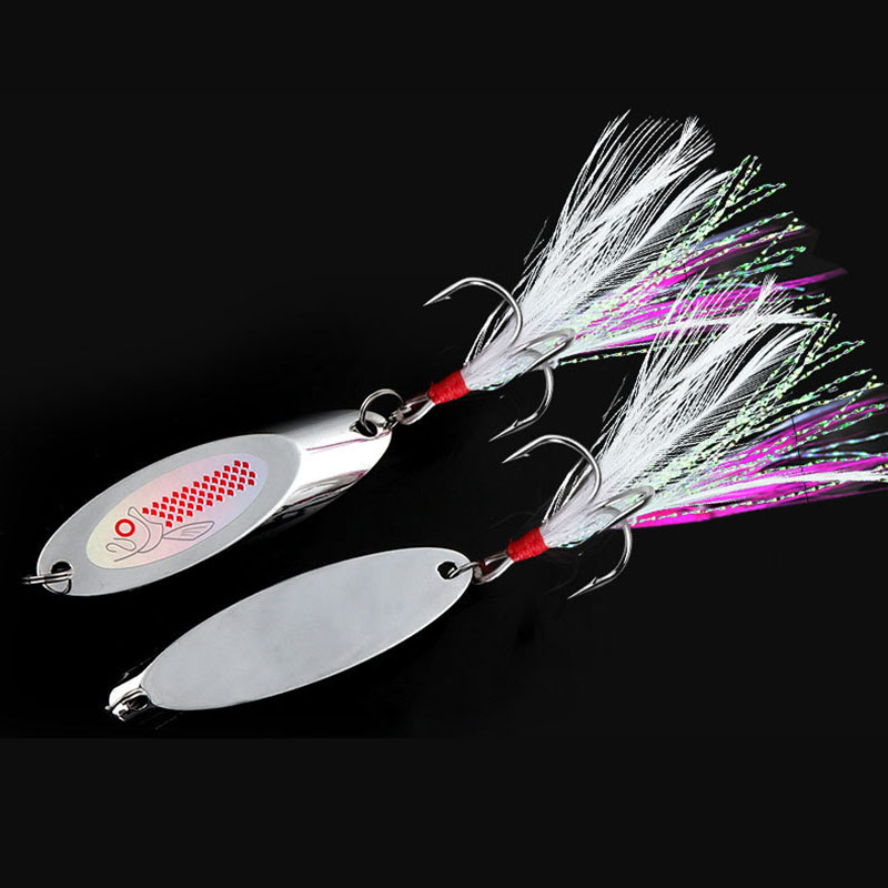 Mồi Câu Cá Giả 3 Màu 7G / 10G / 14G / 18G / 22G / 28G Bằng Kim Loại Cứng Với Móc Thép Cacbon Sắc Bén Chống Thấm Nước Chống Mài Mòn