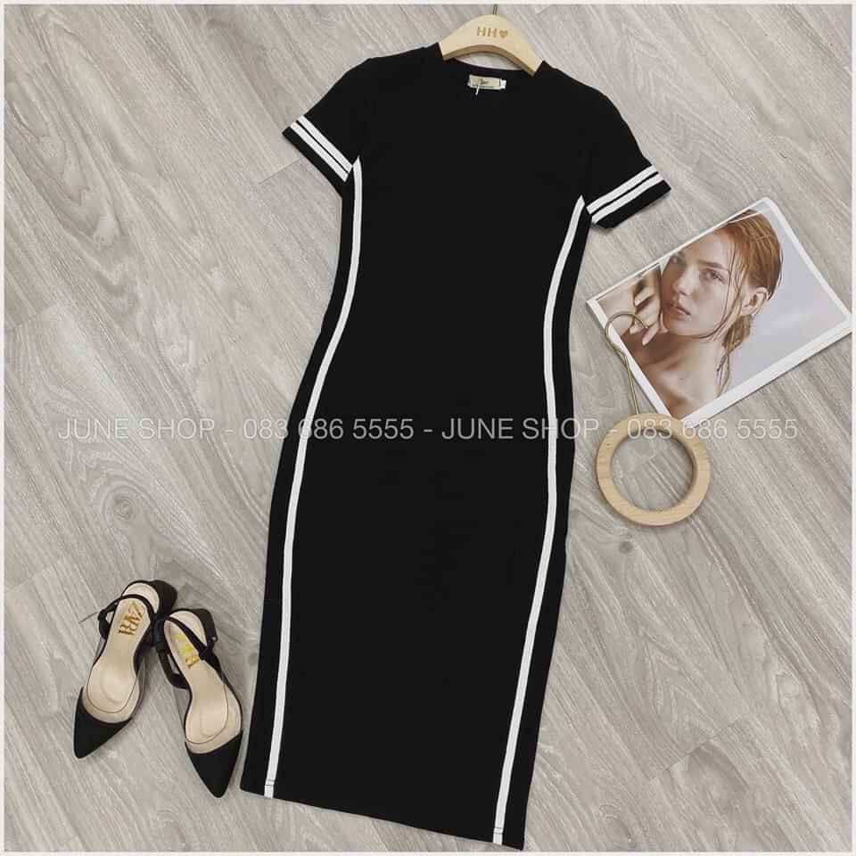 váy body cộc tay chạy sọc chất zip | BigBuy360 - bigbuy360.vn