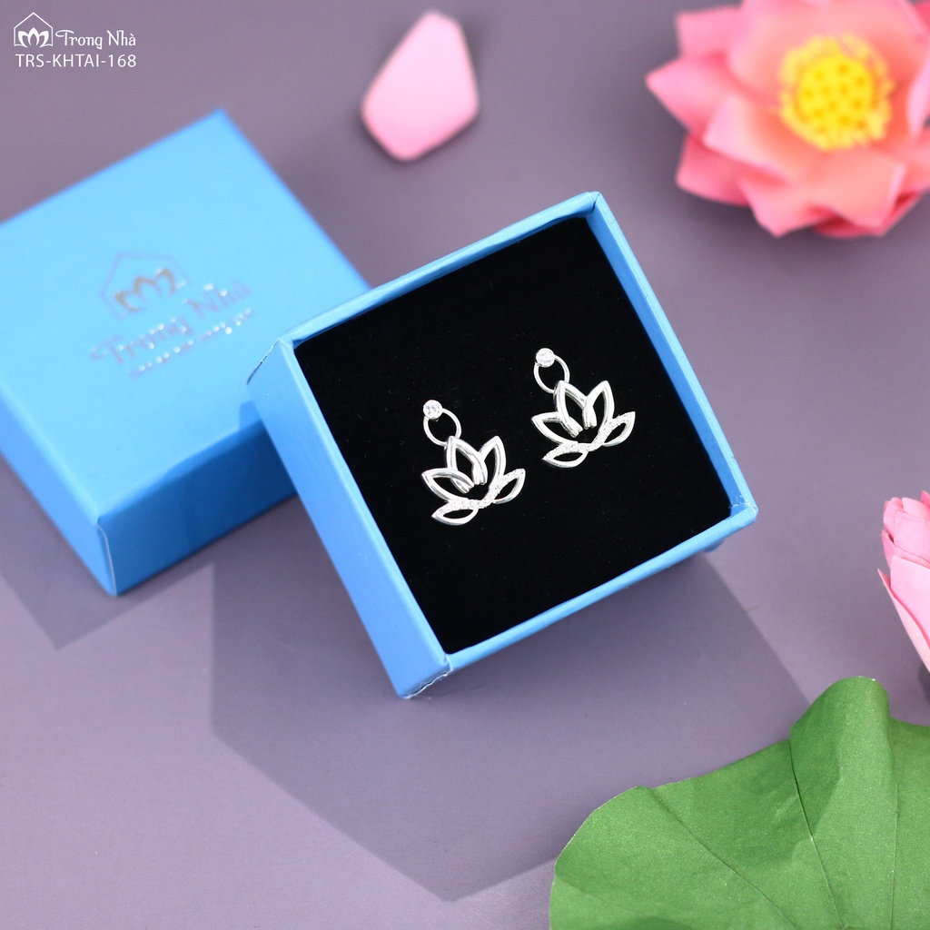 Khuyên tai Hoa sen trắng - Thanh tịnh, bình an - Trang sức Bình An - Trong Nhà