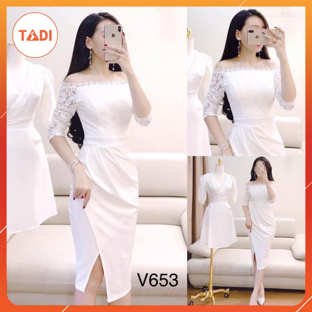 Đầm body bẹt vai tay dài V653 ⚡FLASH SALE⚡