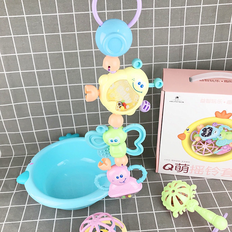 Đồ Chơi Xúc Xắc Kèm Chậu Đựng, Bộ Gặp Nướu Nhiều Chi Tiết An Toàn Cho Bé Từ 6 Tháng đến 2 Tuổi