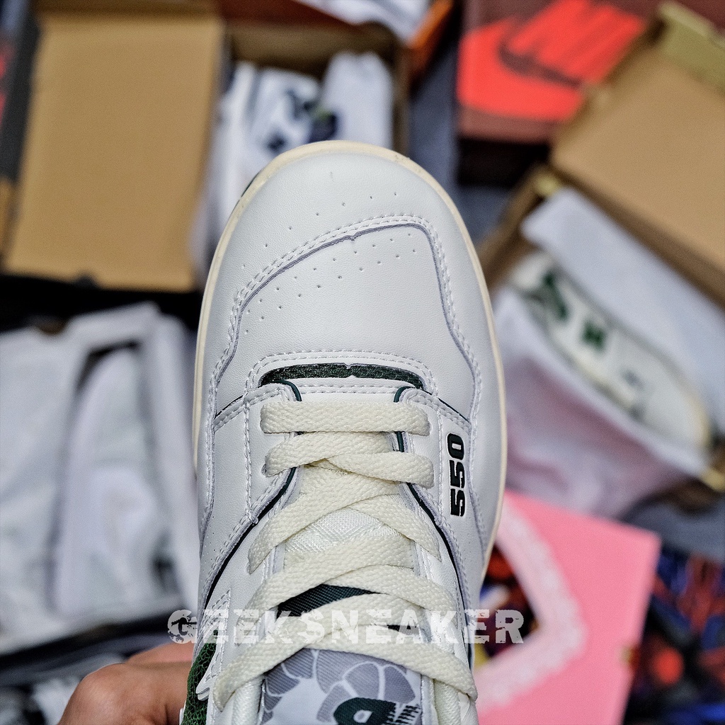 [GeekSneaker] Giày Sneaker Cổ Thấp NB 550 • AIMÉ LEON DOẺ (ALD) X NEW BALANCE 550 White Green - NB550