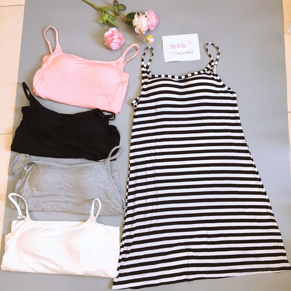 Váy ngủ 2 dây có đệm ngực (chất thun lạnh cực mát)_V01 | BigBuy360 - bigbuy360.vn